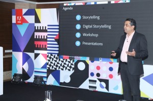 Sunder Madakshira conducting the CMO Masterclass: The Signs and Science of Digital Storytelling at the Adobe Symposium held at The Grand Hyatt, Mumbai on the 26th April 2018