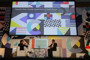Sunder Madakshira in conversation with Bollywood actor Farhan Akhtar at the Locknote Session at the Adobe Symposium held at The Grand Hyatt, Mumbai on the 26th April 2018
