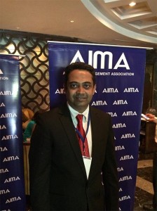 At the All India Management Association's National Conference at New Delhi on 23rd Sep with P Chidamabaram, Former Union Minister for Finance, Home and Commerce.