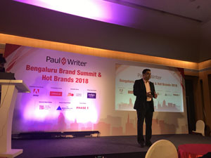 Sunder Madakshira delivered the CMO Masterclass on  "Digital Storytelling" at the Bangalore Brand Summit 2018 at Hotel Lalit Ashok, Bangalore on 6th Feb 2018